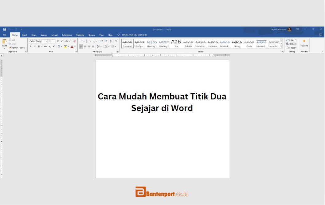 Cara Mudah Membuat Titik Dua Sejajar di Word